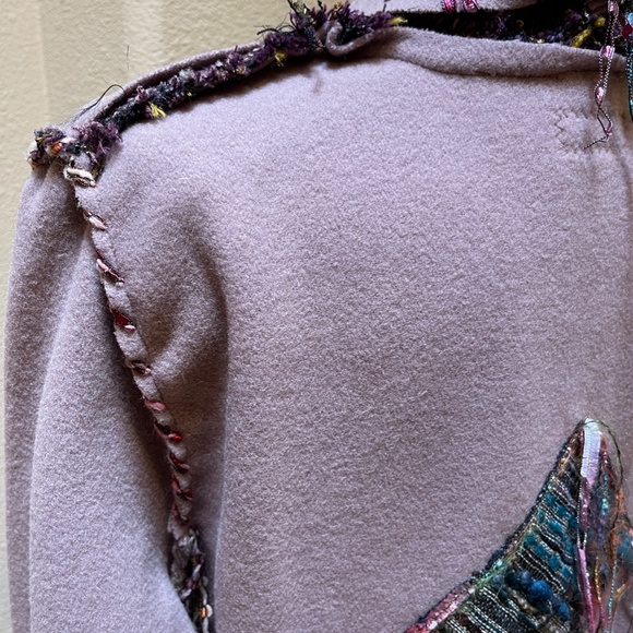NEW ORIGINAL HANDMADE Giselle Shepatin Crop Lavender Wool Jacket Small - Picture 8 of 13